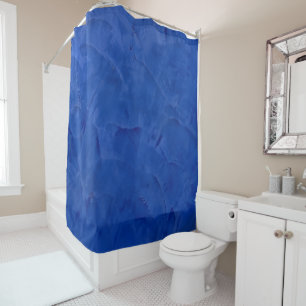 Luxury Tuscan Blue Faux Plaster Shower Curtain