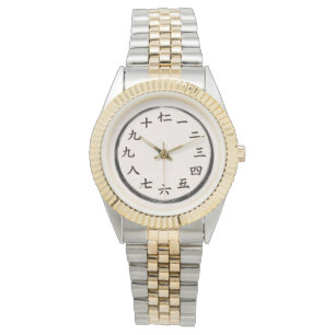 Luxury Two-Tone Gold Kanji Numerals Watch