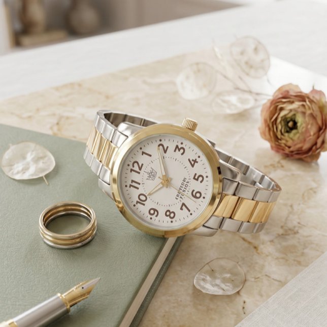 Luxury Two Tone Gold Silver Link Watch Custom Logo (Creator Uploaded)