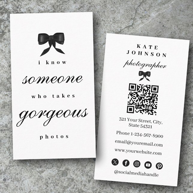 Luxury Unique  Elegant Photographer QR Code Business Card (Luxury Unique Elegant Photographer QR Code Business Card)