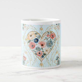 Luxury, Valentine's Day, Flowers of My Heart Large Coffee Mug