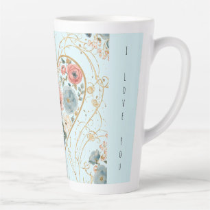 Luxury, Valentine's Day, Flowers of My Heart Latte Mug