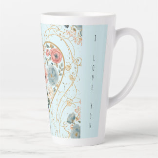 Luxury, Valentine's Day, Flowers of My Heart Latte Mug