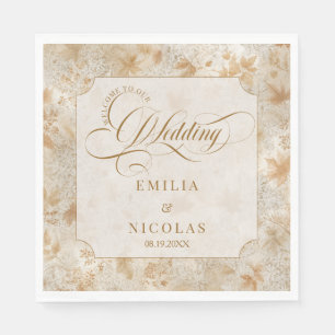 Luxury Victorian Fall Autumn Wedding Napkin