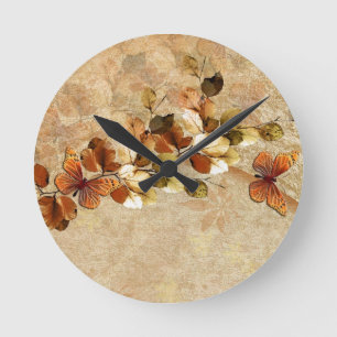 Luxury Vintage Autumn Leaf Clock