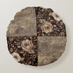 Luxury, Vintage,Beautiful Roses are Blooming  Round Cushion