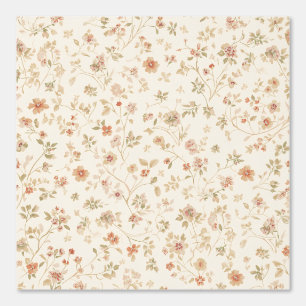 Luxury Vintage Beige Blush Flowers Victorian Wallpaper