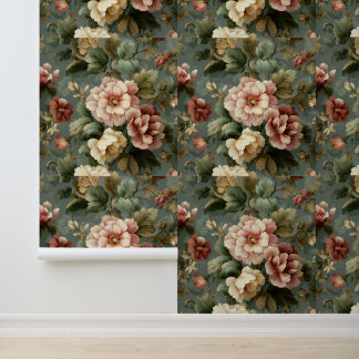 Luxury Vintage British Classic Floral Countryside Wallpaper