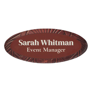 Luxury Vintage Burgundy Wine Leather Texture Art Name Tag