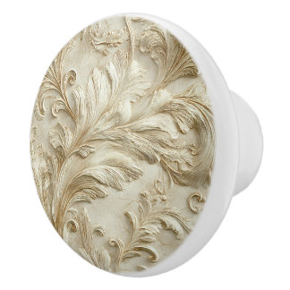 Luxury Vintage French Baroque Royal Gold Black Ceramic Knob