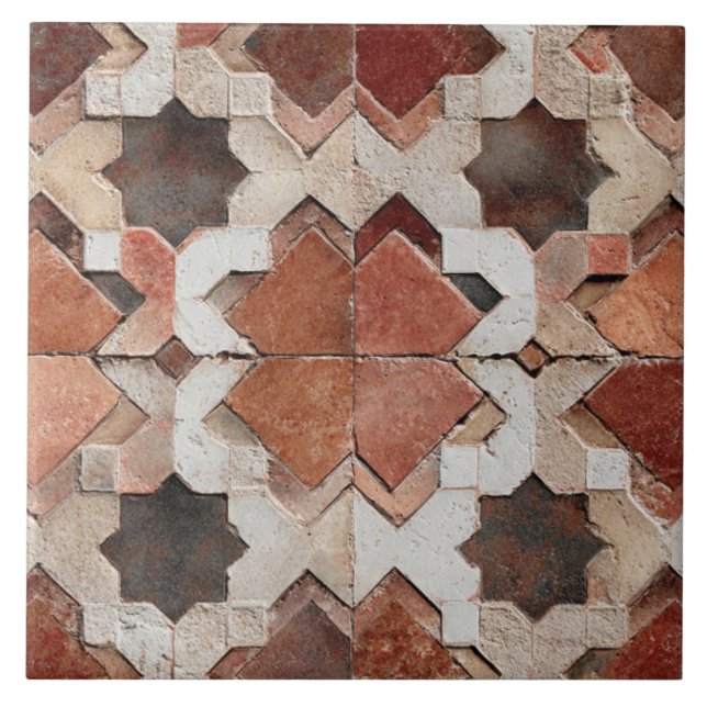 Luxury Vintage Moroccan Zellige Terracotta Sand Tile (Front)