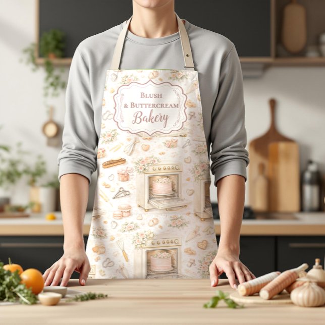 Luxury Vintage Patisserie Bakery Business Apron (Creator Uploaded)