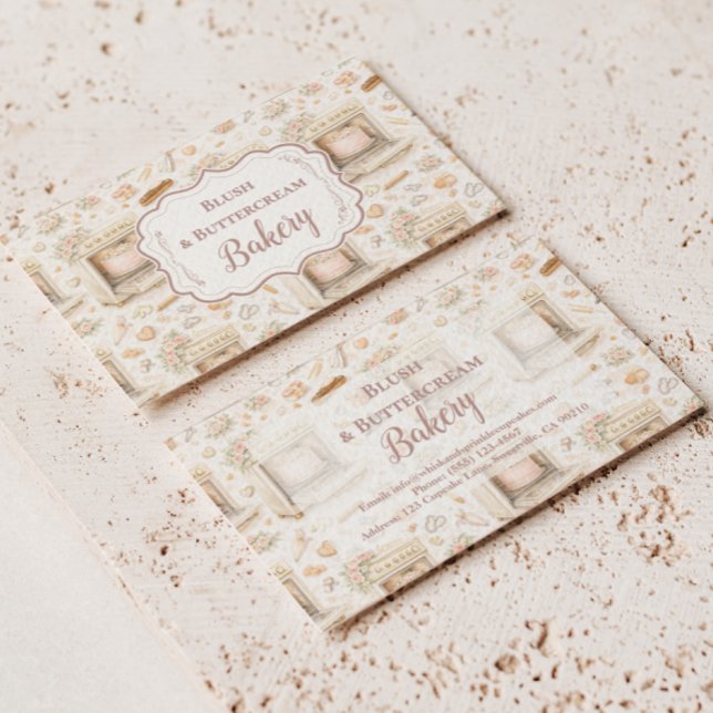 Luxury Vintage Patisserie Bakery Business Card (Creator Uploaded)