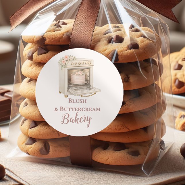 Luxury Vintage Patisserie Bakery Business Classic Round Sticker (Creator Uploaded)