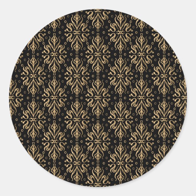 Luxury Vintage Pattern 3 Classic Round Sticker (Front)