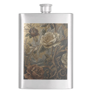 Luxury, Vintage,The Beauty of Roses Hip Flask