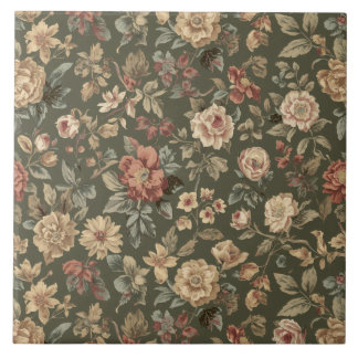 Luxury Vintage Victorian Tapestry Floral British Tile