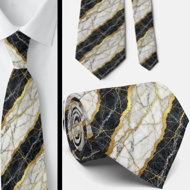 Luxury w/ Confidence | B&W + Gold Wedding & Event  Tie (Creator Uploaded)