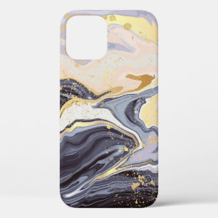 luxury wallpaper. Pink and black marble and gold a iPhone 12 Case