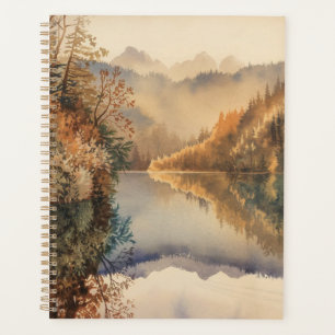 Luxury Watercolor Autumn Mountain Lake Planner