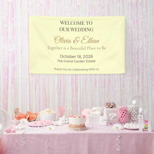 Luxury Wedding Banner | Elegant Reception Sign (Party)