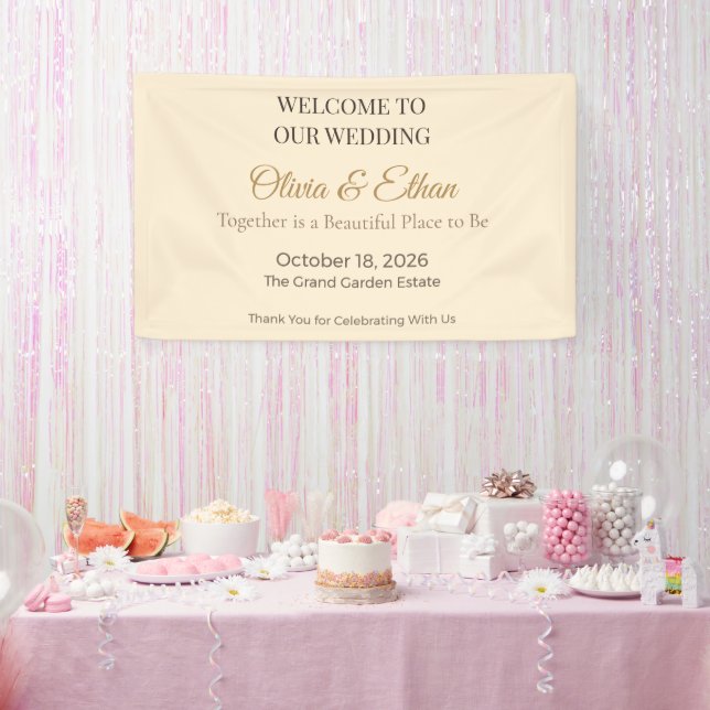 Luxury Wedding Banner | Elegant Reception Sign (Party)