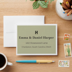 Luxury Wedding Envelope Custom Return Address Envelope