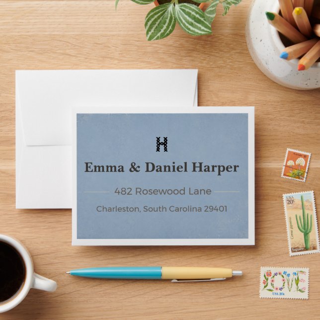 Luxury Wedding Envelope | Custom Return Address Envelope (Desk)