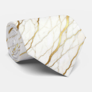 Luxury Wedding & Event Tie White & Gold Marble