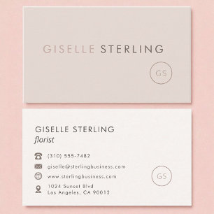 Luxury Wedding Florist Blush Pink Minimalist Business Card