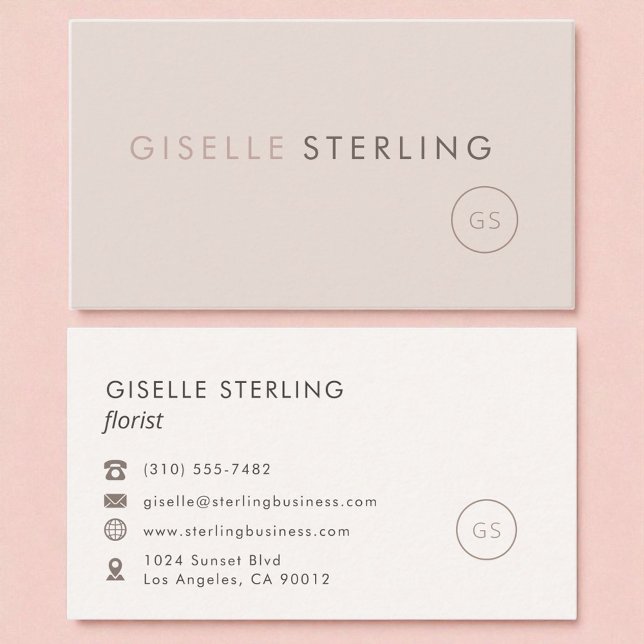 Luxury Wedding Florist Blush Pink Minimalist Business Card (Creator Uploaded)