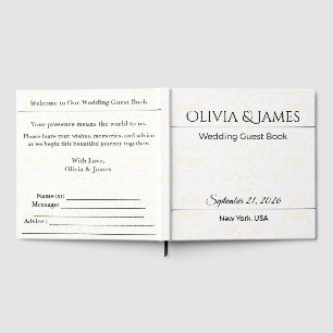 Luxury Wedding Guest Book Gold Elegant Keepsake