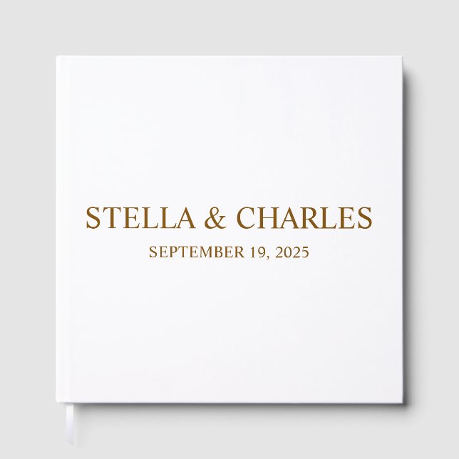 Luxury Wedding Guest Book , Personalised name  (Front)