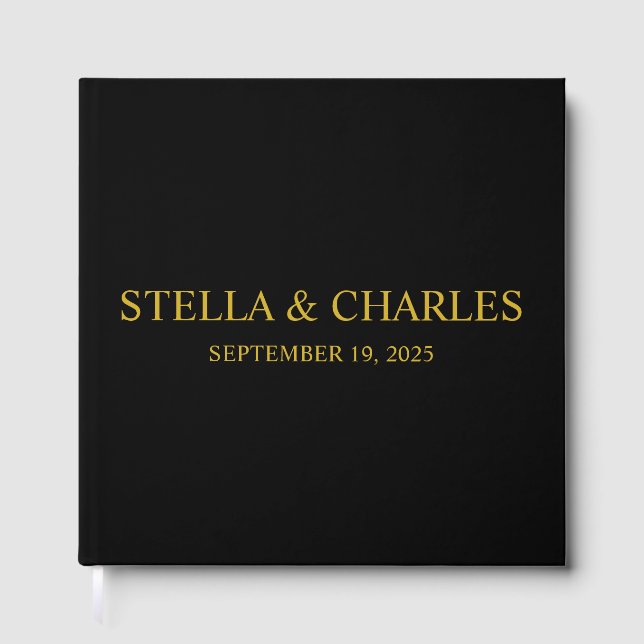 Luxury Wedding Guest Book , Personalised name  (Front)