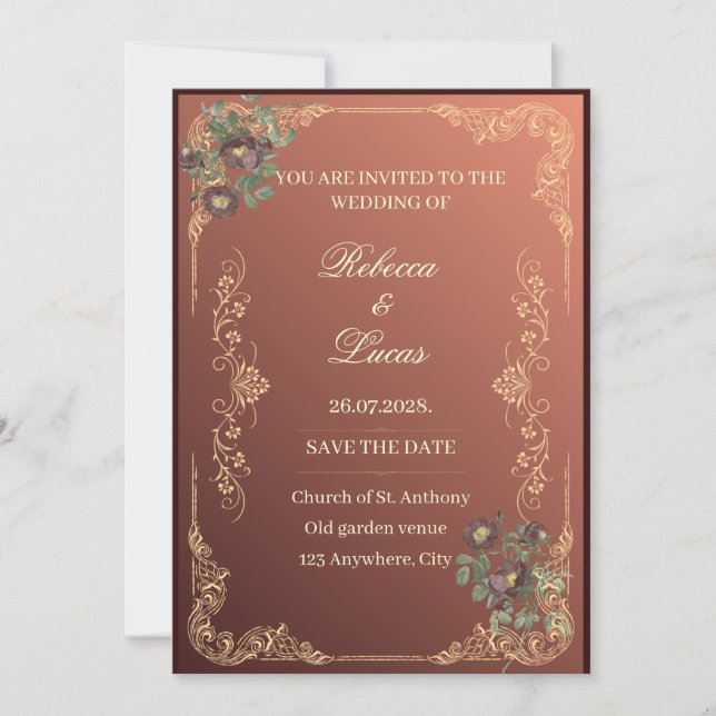 Luxury wedding invitation (Front)
