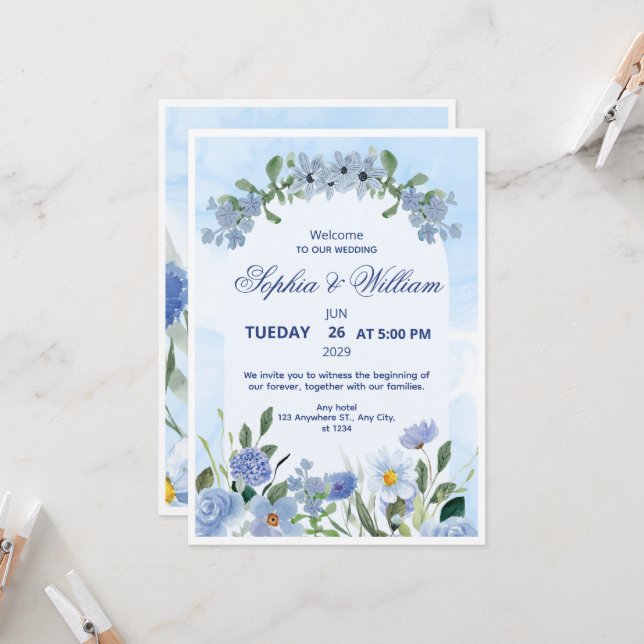 Luxury Wedding Invitation Card (Front/Back In Situ)