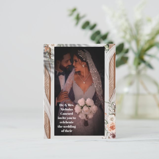 Luxury Wedding Invitation Card – Elegant Bride &  (Standing Front)