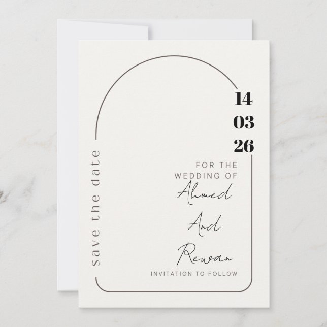 Luxury Wedding Invitation | Gold Accents | Modern  (Front)