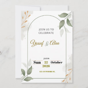 Luxury Wedding Invitation   Gold Accents   Modern 