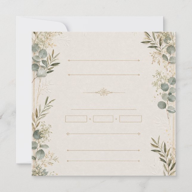 Luxury Wedding Invitation – Minimalist Ivory style (Front)