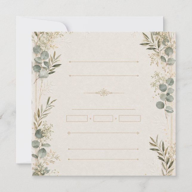 Luxury Wedding Invitation – Minimalist Ivory style (Front)