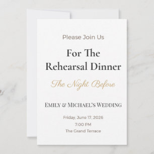 Luxury Wedding Invite Custom Rehearsal Dinner