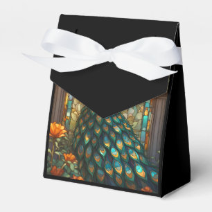 Luxury Wedding: Peacock Stained Glass Favour Boxes