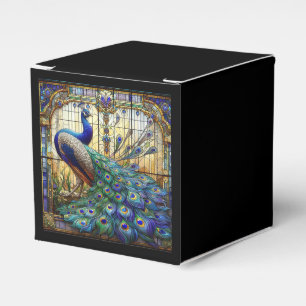 Luxury Wedding: Peacock Stained Glass Favour Boxes