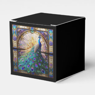 Luxury Wedding: Peacock Stained Glass Favour Boxes