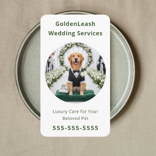 Luxury Wedding Pet Attendant Wedding Dog Handler Business Card
