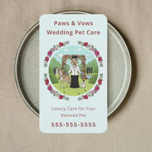 Luxury Wedding Pet Care Wedding Dog Handler Business Card