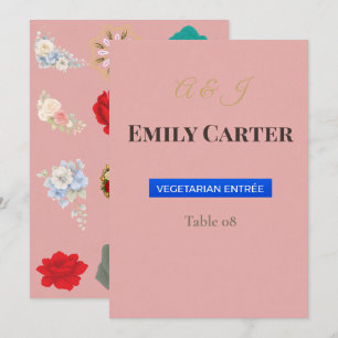Luxury Wedding Place Cards   Romantic Floral