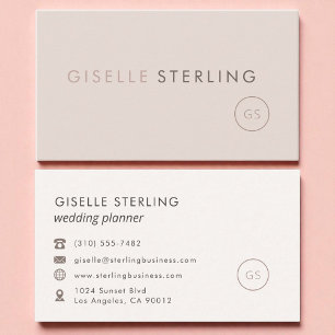 Luxury Wedding Planner Blush Pink Minimalist Business Card