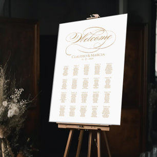Luxury wedding seating chart elegant calligraphy